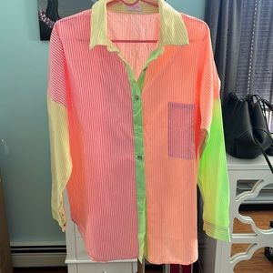 Pink Lily oversized button down in a size medium